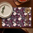 thumbnail image 4 of Pioneer Flower Floral Print Pattern Summer Placemats Table Placemats Set Of 6-Linen Kitchen Washable Placemats Table Mats 12x18 Inch Non-Slip Heat Resistant, 4 of 5