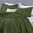 thumbnail image 5 of Chezmoi Collection Solid Loden Green 100% Washed Cotton Duvet Cover Set King Size, 3-Piece Luxury Soft Breathable Smooth Cooling Comforter Cover with Button Closure, 5 of 9