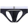 thumbnail image 3 of TANBOM Men's Triangle Nylon Contoured Pouch Underwear, Black, 1-Pack, XL, 3 of 6