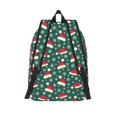 thumbnail image 2 of Picia Santa Hat Joy Green Festive Printed Canvas Daypack - Stylish and Durable Vintage Compact Backpack - Class, Work, Travel, or Laptop Bookbag,Organized Compartments-Medium, 2 of 6