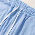 thumbnail image 6 of Fengqque Mens Casual Imitation Cotton and Linen Pants Loose Fit Elastic Drawstring Waist Straight-Legs Summer Yoga Beach Long Pants Sky Blue XXXL(XXXL), 6 of 9