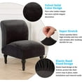 thumbnail image 2 of Eurhowing Velvet Armless Chair Slipcover, Stretch Accent Chair Cover, Washable & Wrinkle-Resistant Furniture Protector for Living Room, 1Pcs, Dark Gray, 2 of 9