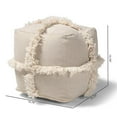 thumbnail image 6 of Bowery Hill Traditional Beige Handwoven Cotton Fringe Pouf Ottoman, 6 of 6