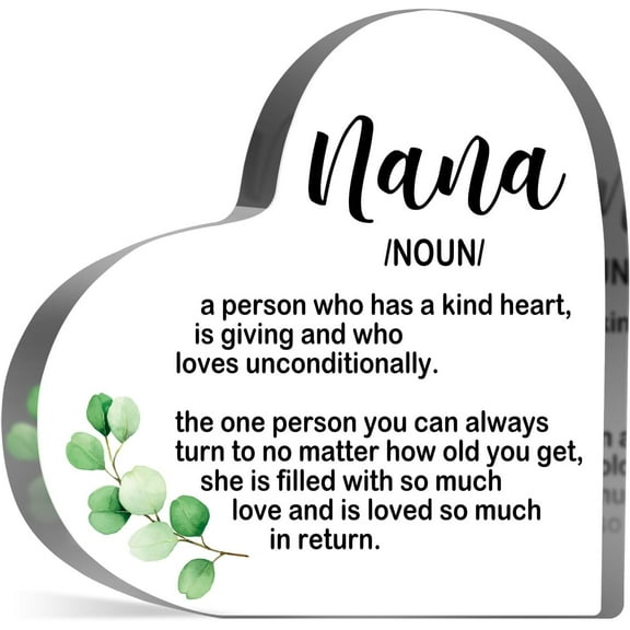Funny Nana Definition Gift for Grandma Eucalyptus Acrylic Keepsake Best Grandma Gift Grandma Birthday Gift for Nana A Person Has Kind Heart Sign