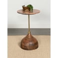 thumbnail image 2 of Colima Round Wood Top Accent Side Table Peach, 2 of 6