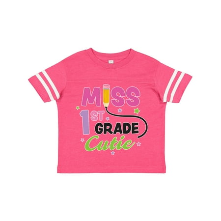 

Inktastic Miss 1st Grade Cutie with Pencil and Stars Gift Toddler Toddler Girl T-Shirt