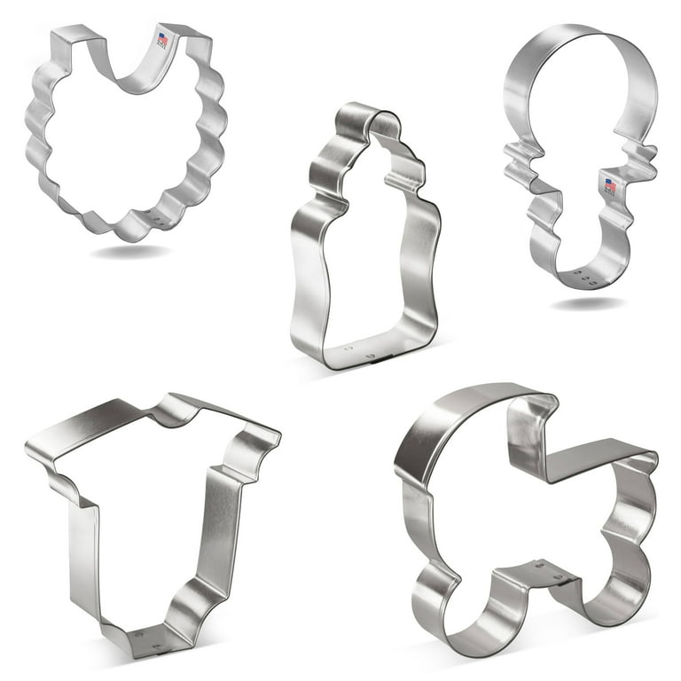 Baby Shower Cookie Cutter Set 5 Pc - Foose Cookie Cutters - USA Tin Plated  Steel 