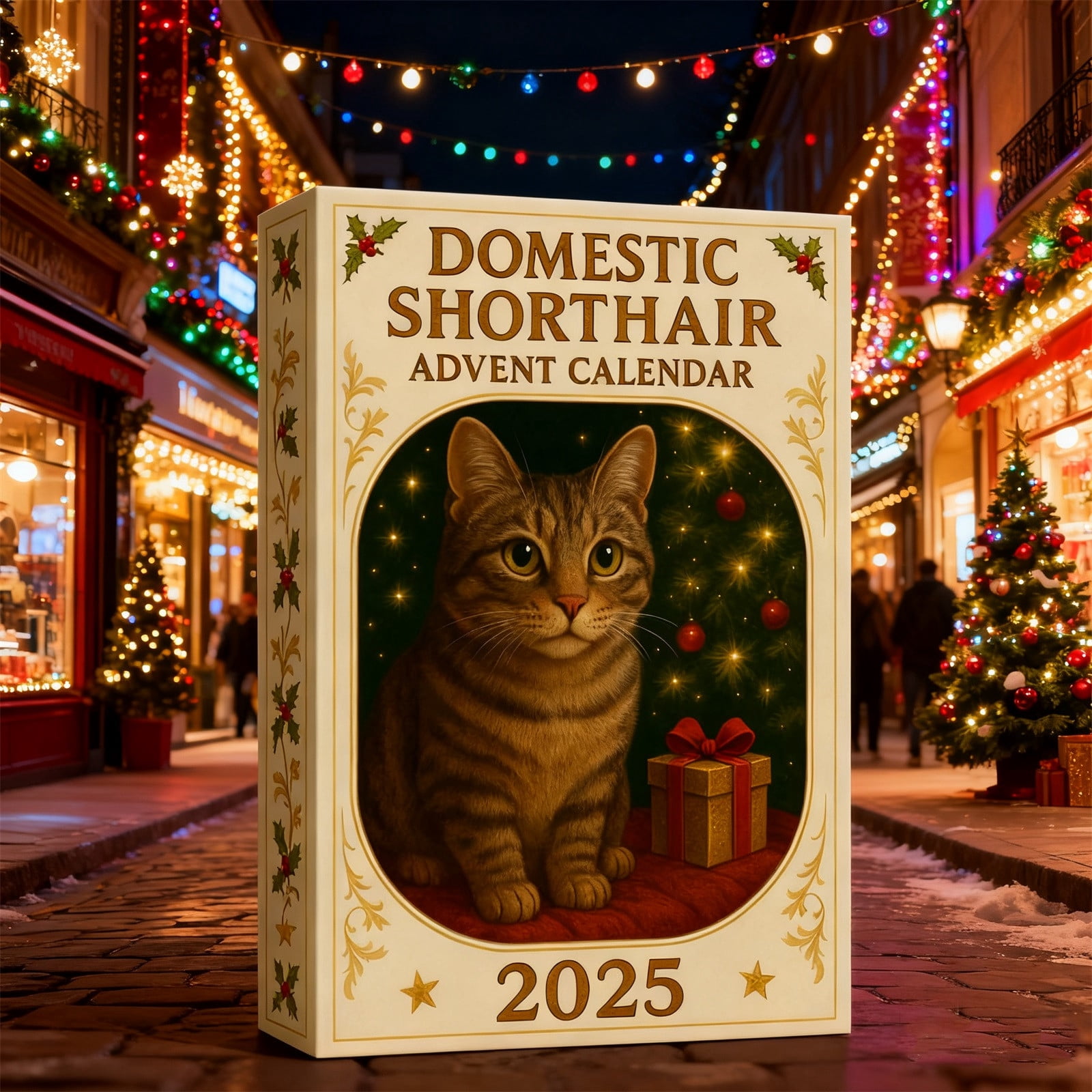 2025 Short Haired Acrylic Pendant Advent Calendar 24-Day Countdown with Cute Christmas Ornaments Hanging Holiday Decoration Gift for Tree, Home Friends Pet Lovers