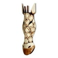 thumbnail image 3 of 20" African Wooden Tribal Giraffe Mask Hand Carved Wall Plaque Hanging Home Decor Accent Unique Sculpture Decoration Handmade Handcrafted Square Motif, 3 of 6