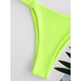 thumbnail image 7 of ZAFUL for Women Swimsuit Ribbed Elasticated Straps Bikini Swimwear Green M, 7 of 7