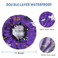 thumbnail image 3 of Shower Caps,Halloween Purple Spider Web Pattern Waterproof Shower Cap for Women 4 Pieces,Double Reusable Hair Cover for Shower PEVA Elastic Stretch Hem, 3 of 7