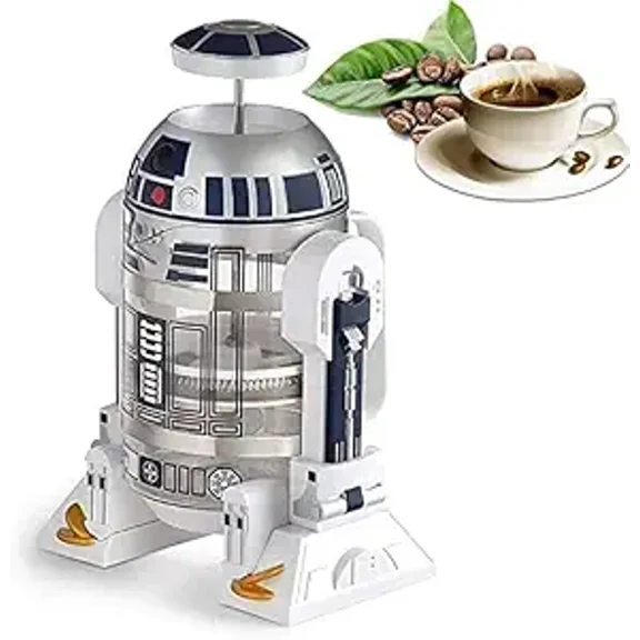Insulated 304 Stainless Steel French Press Coffee Maker 32 Oz with Filter Screen for Coffee and Tea White