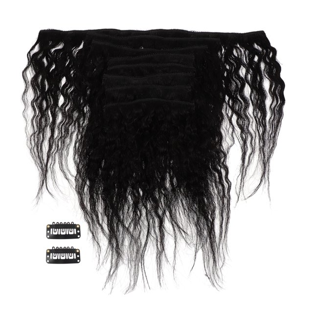 MasteelfCA 8pcs Clip in Human Hair Extensions Wavy Clip Wefts Real Human Hair Extensions
