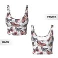 thumbnail image 5 of Haiem Vintage Butterflies Pattern Womens Sports Bra - U Neck Padded Low Impact Yoga Bra Workout Crop Top Gym Moisture-Wicking Workout Vest -Medium, 5 of 9