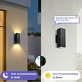 thumbnail image 3 of GCGAFUL 2-Pack Indoor/Outdoor Wall Light, 11 in. 2-Light Dusk to Dawn Sensor Rectangular Black Up/Down LED Outdoor Wall Lantern Sconce, 3 of 10