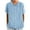 Blue, variant on Yubnlvae Women's Cotton Linen Short Sleeve Shirt – Breathable Button-Down Blouse with Frill Trim, Loose Fit Work Office Top & Casual Summer Wear (Beige | L)