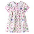thumbnail image 1 of Zshosam Robe Tout-Petit Fille Tout-Petit Robe Bébé Fille Vêtements de Rentrée Manches Courtes Robes Smockées Taille 1T 2T,(Blanc 1-2 Ans), 1 of 7