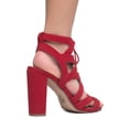 thumbnail image 3 of J. Adams Lace Up Cutout Open Toe High Heel Sandal - Dress Wedding Shoe - Sexy Comforta, 3 of 4