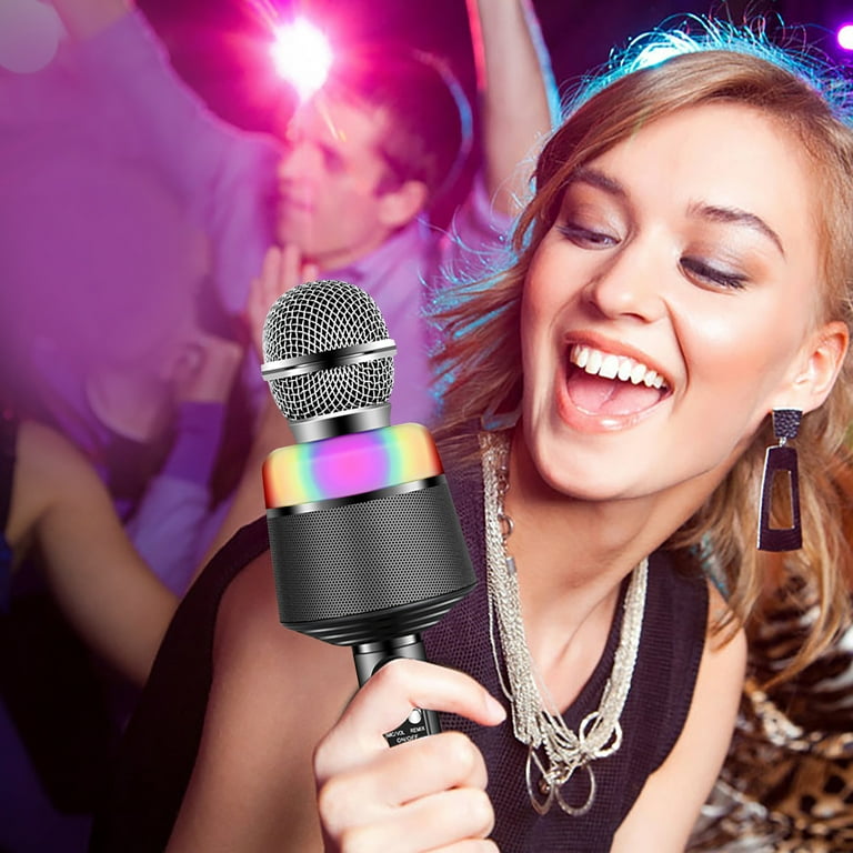 Bluetooth Microphone 7-in-1 Portable Handheld Karaoke Mic Machine For  Birthday Home Party For PC Or All Smartphone Classroom Microphone Go Pro  Mic