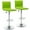 Lime Green, Silver Chrome Base, variant on Bar Stools Set of 2, 360° Swivel Modern Square Bar Stool with Back, PU Leather Adjustable Height BarStools for Kitchen Dining Cafe, Black
