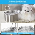thumbnail image 2 of Fuente de agua para gatos, fuente de agua automática para mascotas, fuente para mascotas de acero inoxidable de 3,2 L/108 oz, dispensador de agua para perros, tazón de agua para gatos, bebed, 2 of 5
