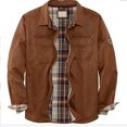 thumbnail image 3 of Winter jackets for Men Men's Long Sleeve Snap Plaid Contrast Color Shirt Jacket, 3 of 3