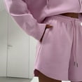 thumbnail image 6 of Womens Zip Up Hoodie Jacket and Shorts Sets 2 Piece Outfits Pockets Solid Long Sleeve Hooded Sweatsuit Sportswear (XL, Hot Pink), 6 of 6