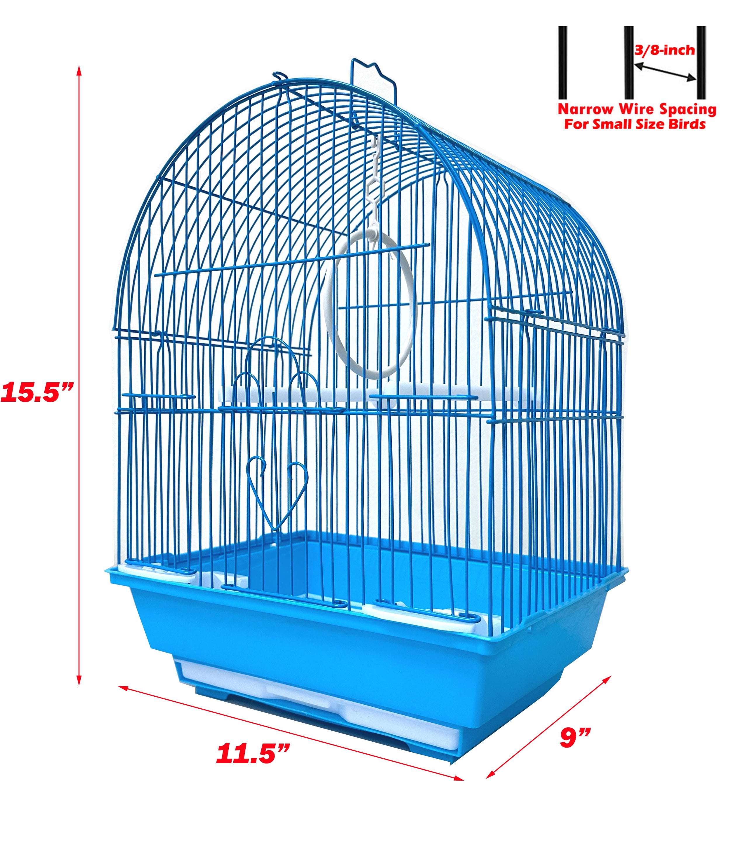Lot of Ten 11.5x9x15.5"H Mix Color Bird Flight Carrier Breeder Cages Tight 3/8-Inch Bar Spacing For Small Size Birds Finches Canary Budgie Aviary