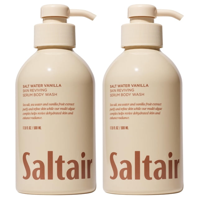 Gel de baño Saltair, agua salada y vainilla, 500 ml, paquete de 2 unidades, vegano