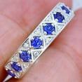 thumbnail image 4 of 2Ct Round Cut Blue Tanzanite & Diamond Eternity Wedding Band Ring 14K White Gold Finish, 4 of 4