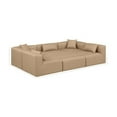 thumbnail image 3 of Meridian Furniture Cube Tan Vegan Leather 6-Pc. U-Shaped Modular Sectional, 3 of 8