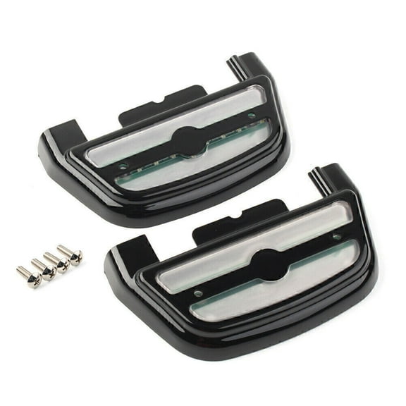 LED Light Passenger Footboard Floorboard Cover for HARLEY Touring Road King BLK