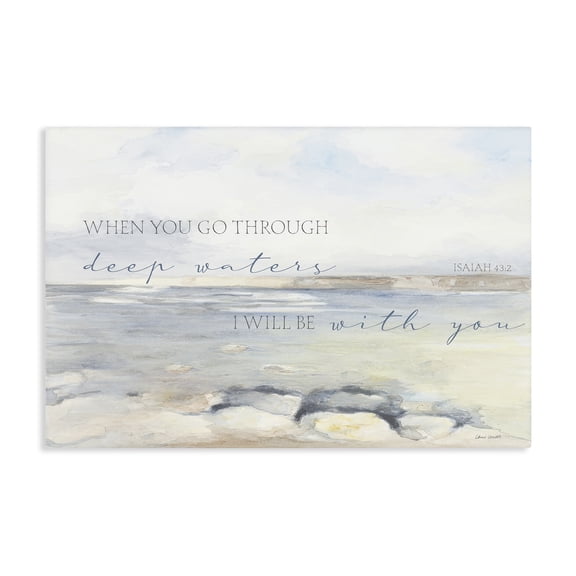 Stupell Industries Deep Waters Isaiah 43:2 Canvas Wall Art, design by Lanie Loreth