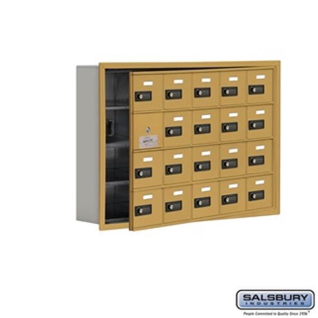 SalsburyIndustries 19145-20GRC Cell Phone Storage Locker With Front Access Panel - 4 Door High Unit, Gold