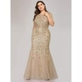 thumbnail image 5 of Plus Size Sequin Mesh Mermaid Slim Evening Dress, 5 of 6