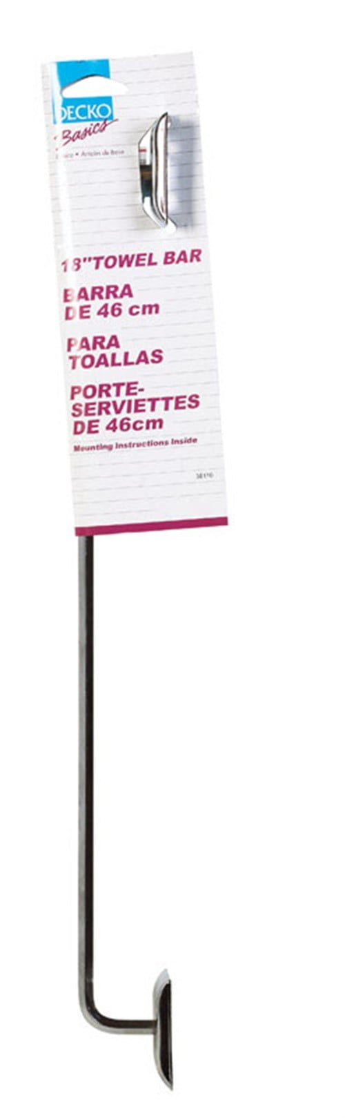 chrome towel rack on Decko Diamond Chrome Silver Towel Bar 18 In L Steel Walmart Com Walmart Com