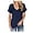 Navy, variant on ONLYSHE Womens Summer V Neck T Shirts Short Sleeve Loose Fit Basic Tunic Tops Blouse