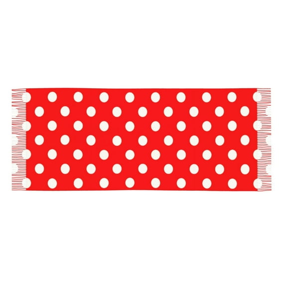 Womens Polka Dot Red Scarf Shawl Wraps Soft Warm Shawls