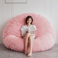 thumbnail image 3 of BYBYME 3 in 1 Convertible Bean Bag Chair,Giant Bean Bag Chair Ultra Soft,Folding Bean bag Bed Lounge Sofa Bed for Adults,Round,Pink,Queen, 3 of 10