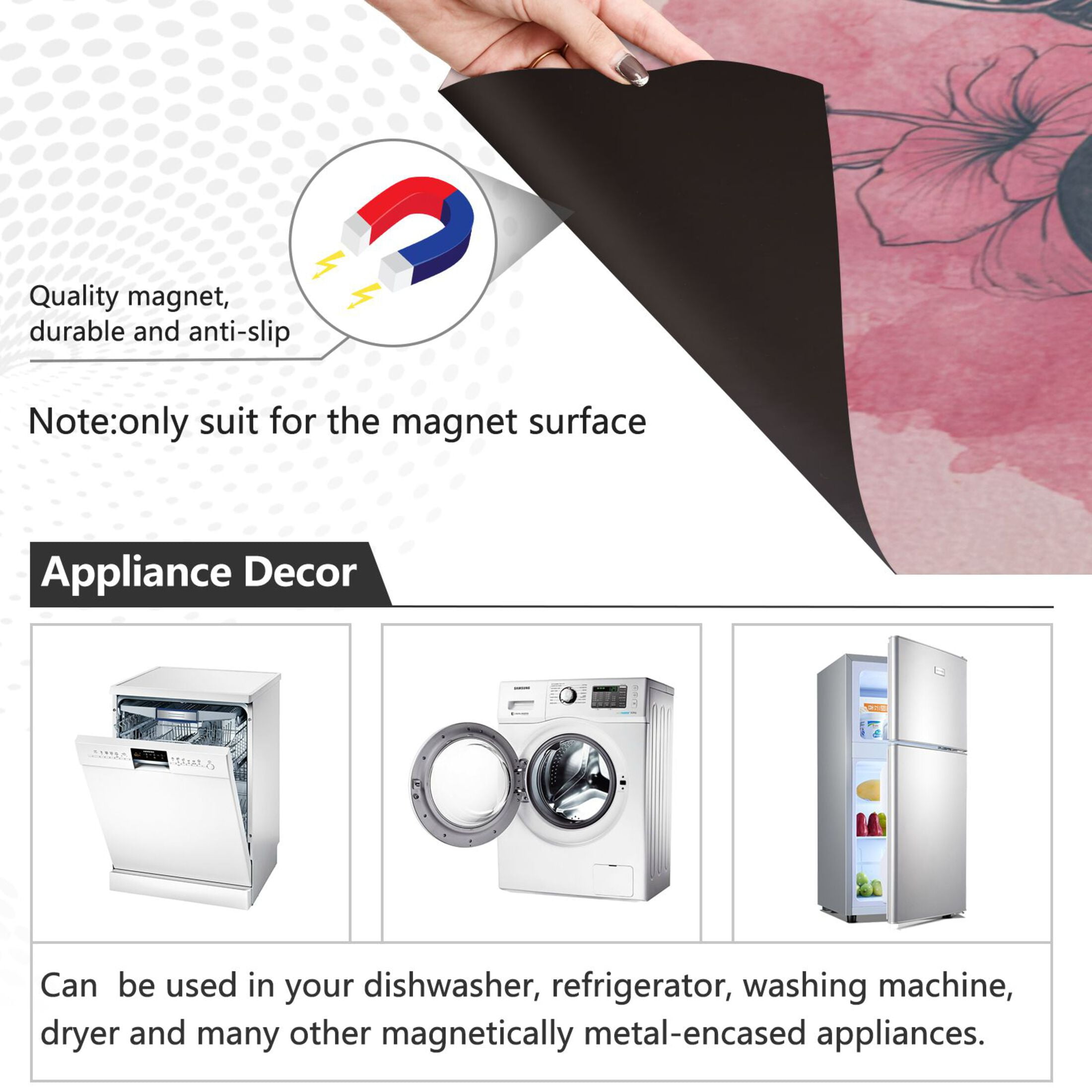 Dishwasher Magnetic Refrigerator Magnet Cover Sticker Home Decorative 23"x26" Sea Turtle Print Pattern