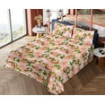 thumbnail image 4 of Ambesonne Flowers Boho Fitted & Flat Sheet with Sham 3 Pcs Set, Watercolor Rose Art, Twin, Jade Green Pale Pink, 4 of 5