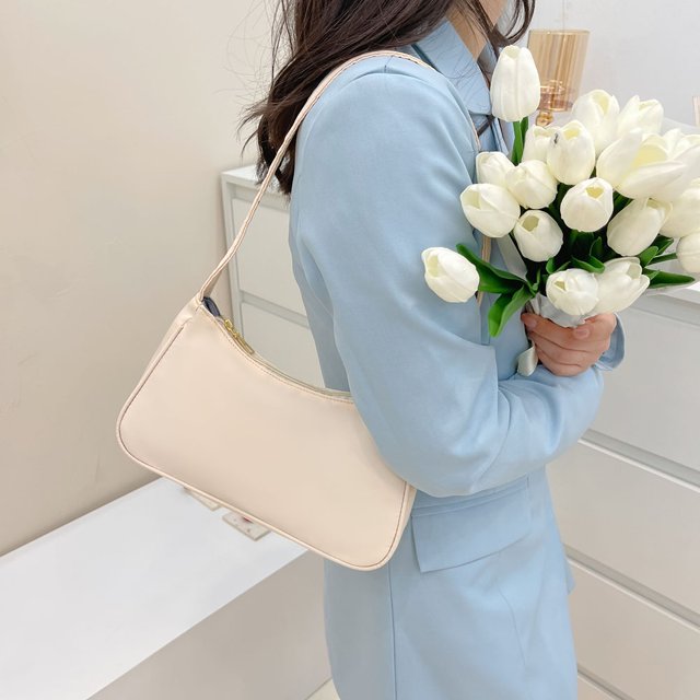 Bolsa De Hombro Bolso Moda mujer hombro axila bolso Nylon damas Vintage sólido bolsos con asa superior