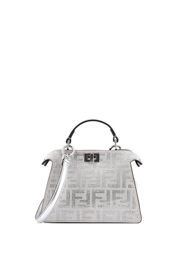 Pre-Owned Peekaboo ISeeU Bag Zucca Crystal Embellished Suede Petite By Rebag