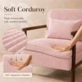thumbnail image 3 of SESSLIFE Accent Chair with Storage Space, Upholstered Living Room Chairs with Waist Cushion & Wood Frame, Reading Armchair for Bedroom Sunroom, Pink, 3 of 9