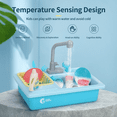 thumbnail image 6 of CUTE STONE Kids Pretend Play Sink Toy with Running Water, Color Changing Kitchen Sink Toys with Cups, Plates & Accessories,  Educational Role Play Toy for Toddlers Boys & Girls Ages 3+, 6 of 9