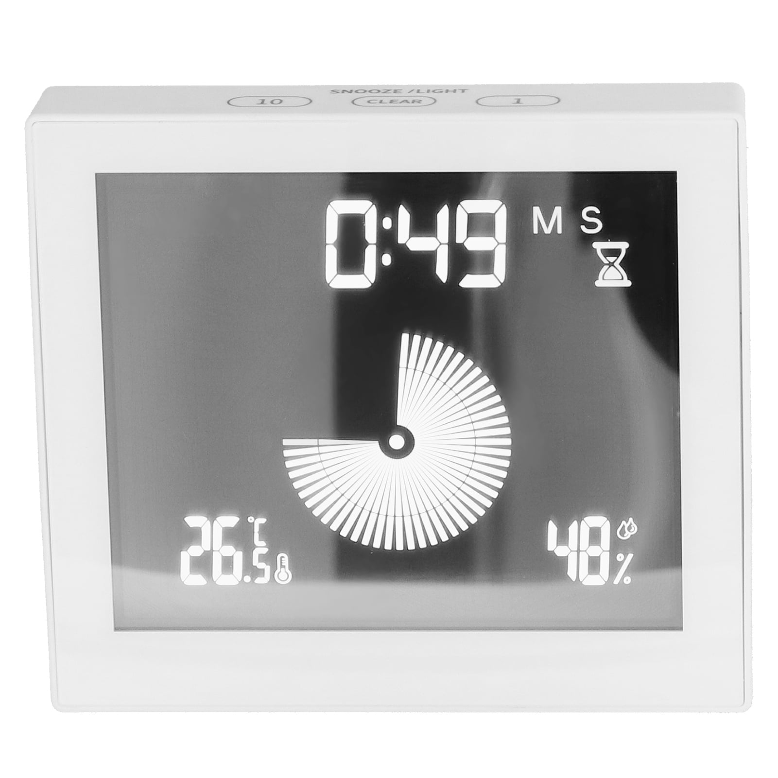 Riousery Digital Bathroom Thermometer Hygrometer with Large Backlight LCD Display and Countdown Timer, IP65 Waterproof Touchscreen Weather Station, White (7.48 inches / 19.0 cm)
