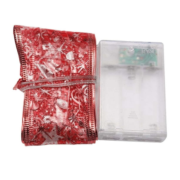 Tira de LED para árbol de Navidad, luces de hadas navideñas, decoración navideña de bricolaje para escalera, 4m 40 rojo claro