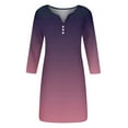 thumbnail image 4 of Robes Décontractées pour Femmes Robe Courte à Manches Longues Dégradé Mini Robe Décontractée Ample Fluide Automne P-68 Violet m, 4 of 5