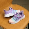 thumbnail image 3 of Kushyshoo Kids Sneakers Rainbow Pink Purple Running Athletic Shoes for Girls Size 4 (Big Kid), 3 of 6