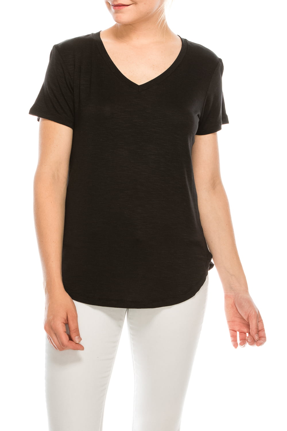 Urban Diction Modal V-Neck Women T Shirt Short Sleeve Tees Tops Regular ...